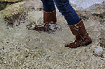 Viaromabrownbikerbootszipperwet